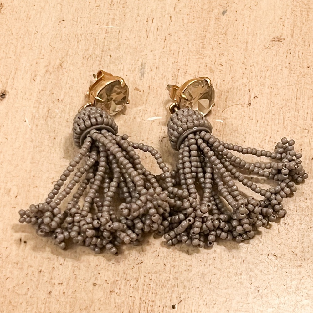 J Crew Earrings Never Worn. Smoky stone and beaded.